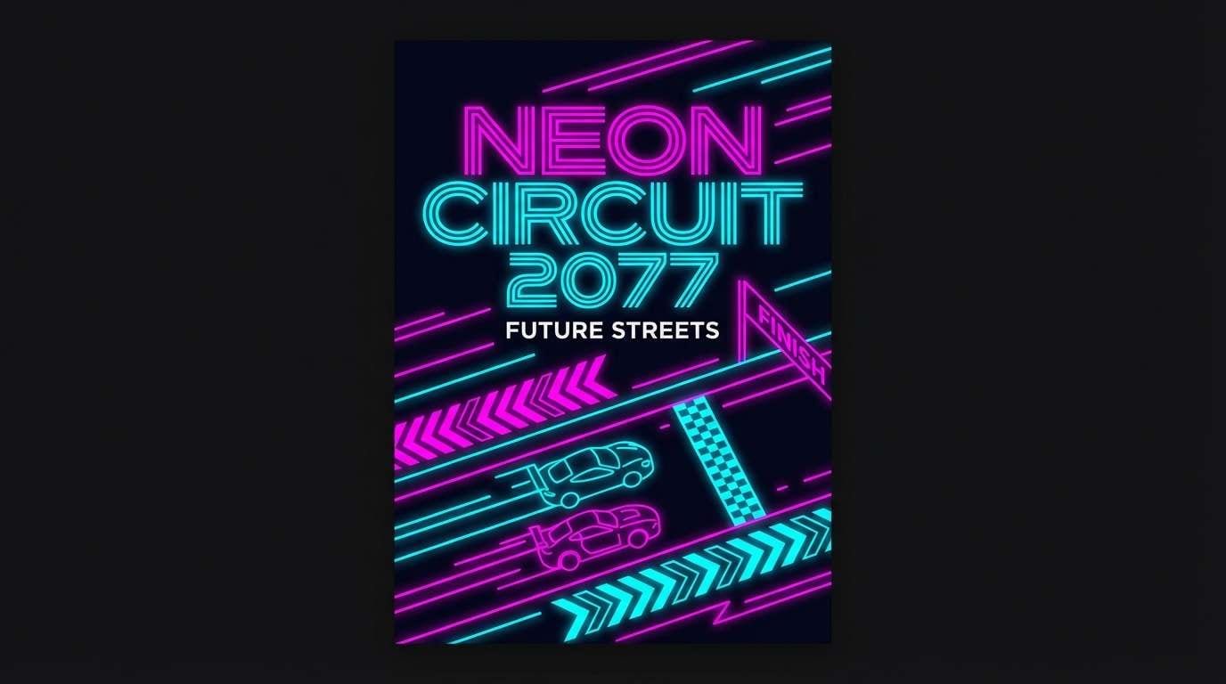 neon racing event poster