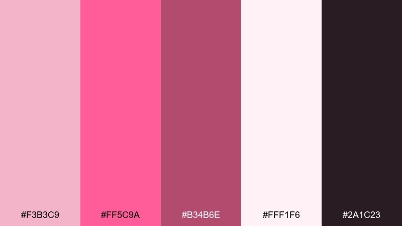 neon rose accent color palette with hex codes