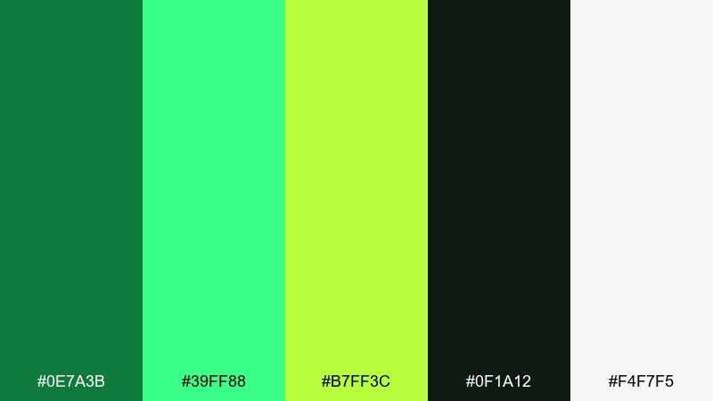neon shamrock pop shamrock color palette with hex codes