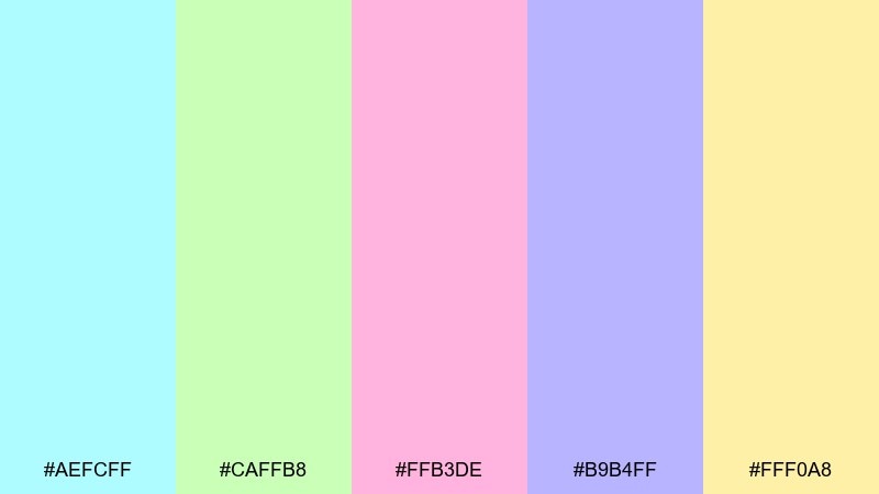 neon soap holographic color palette with hex codes