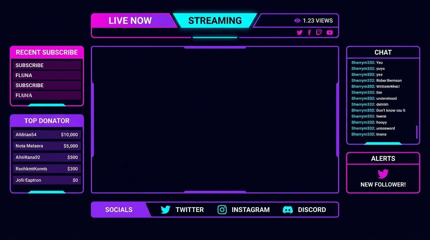 neon rose stream overlay
