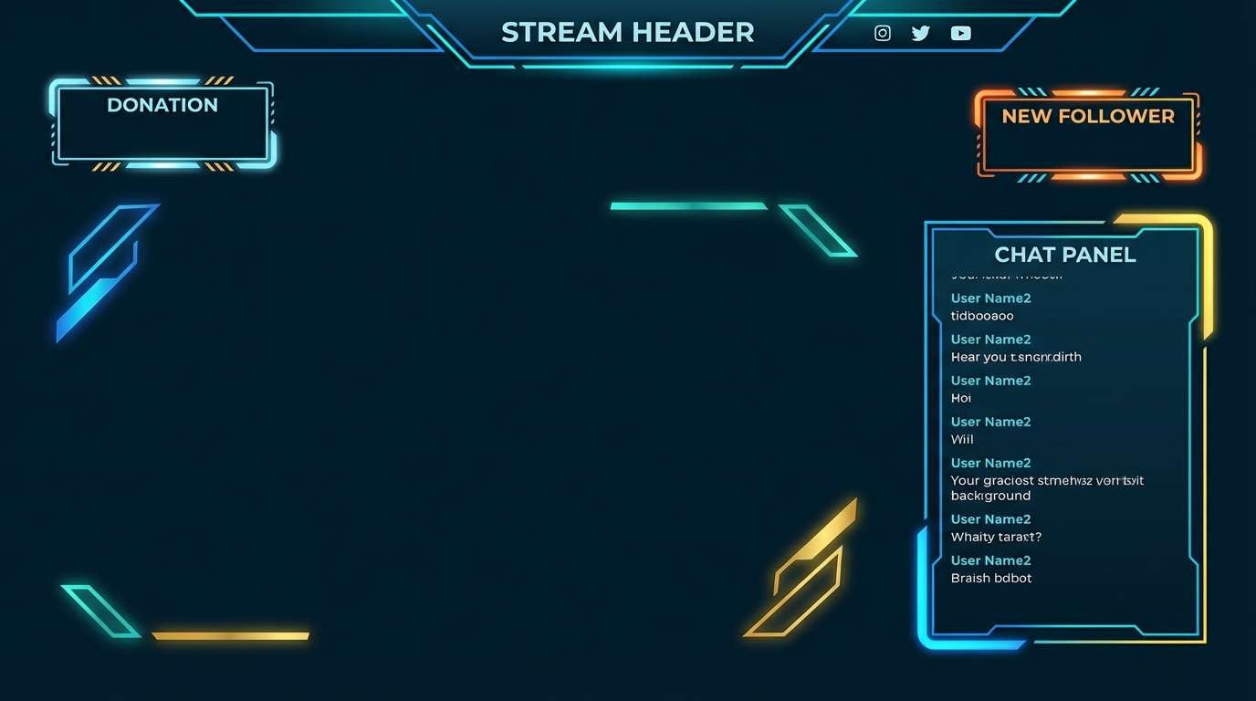 neon streaming overlay design