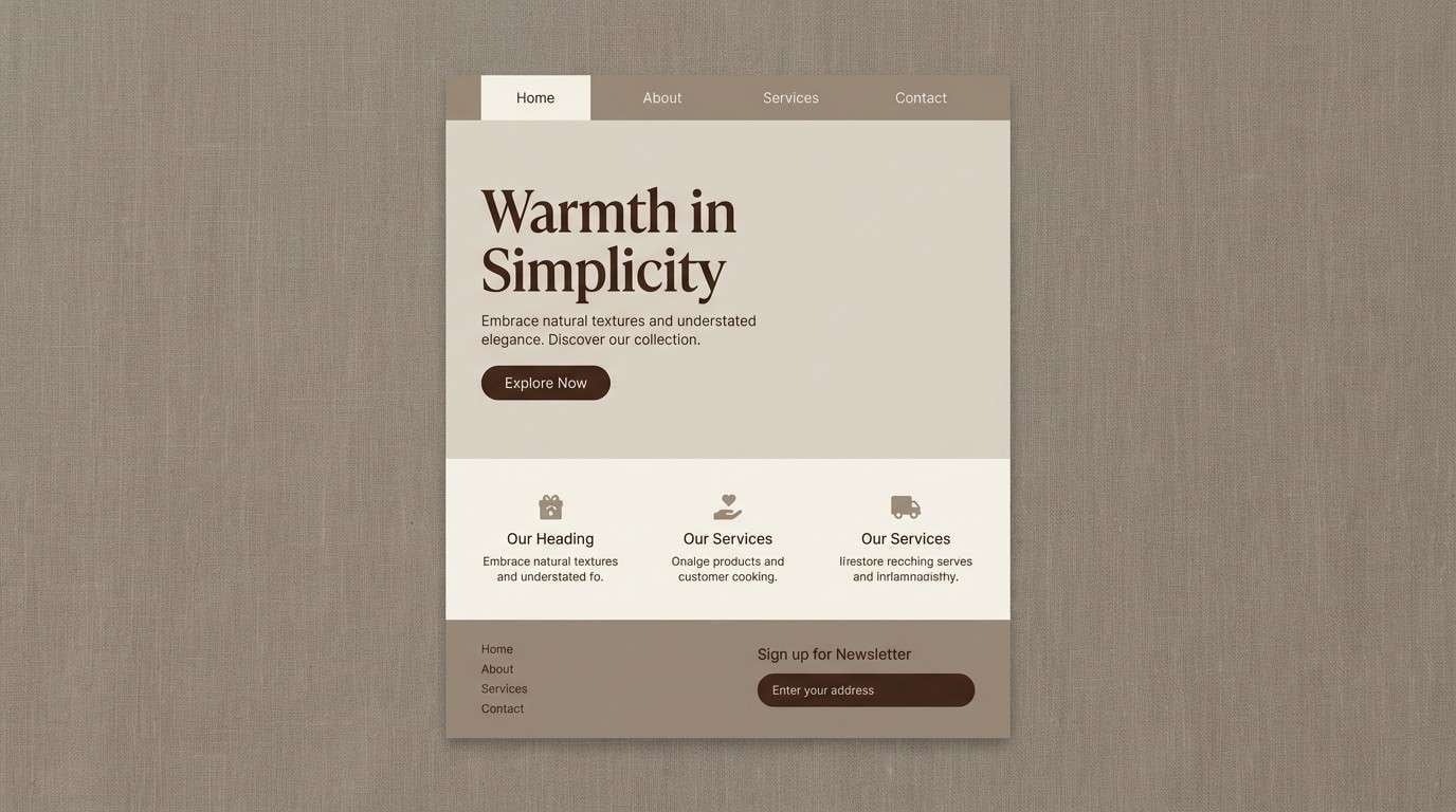linen ui homepage mockup