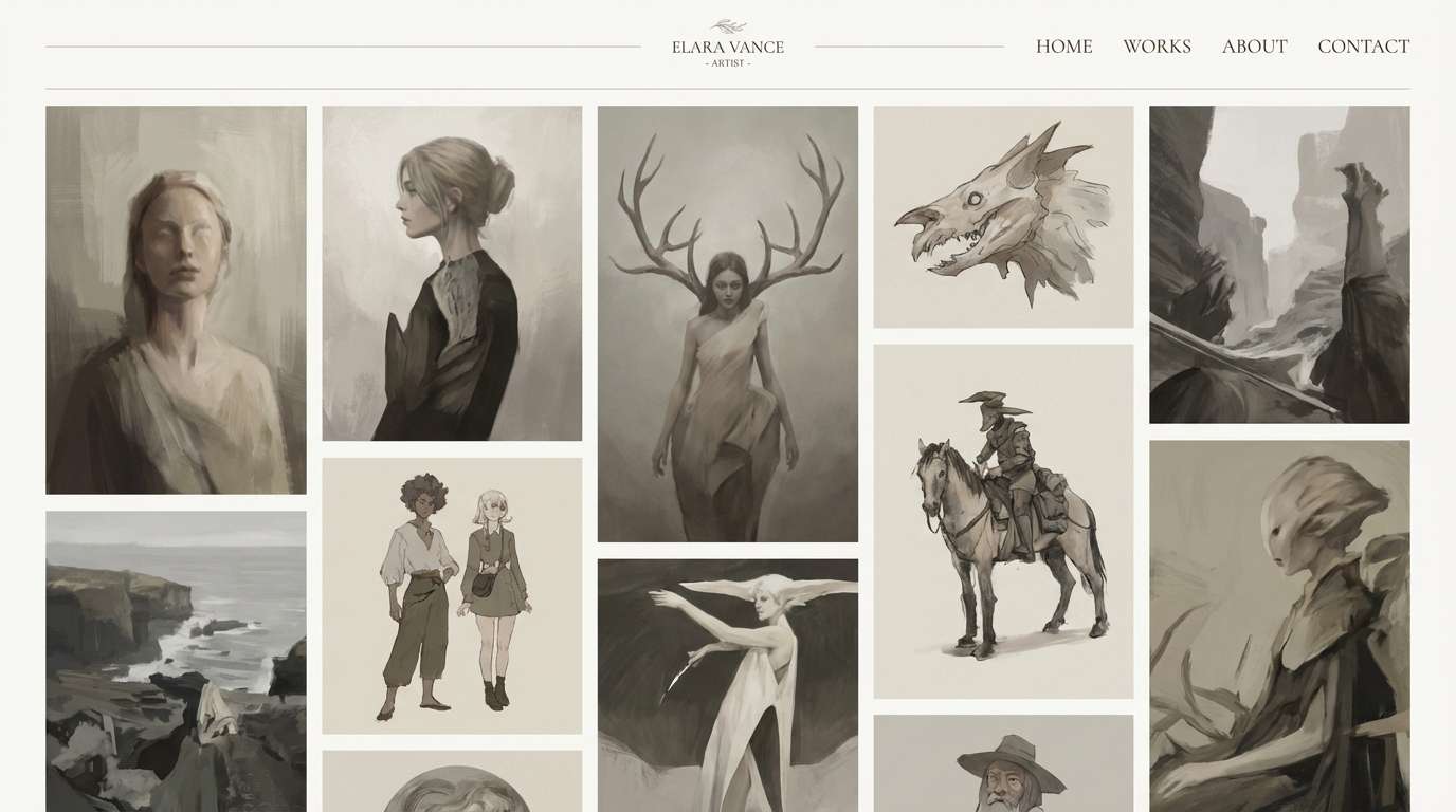 art portfolio landing ui