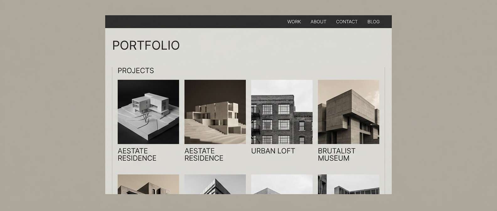 architecture portfolio ui layout
