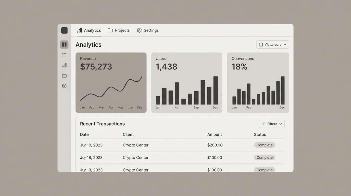 gray saas dashboard ui