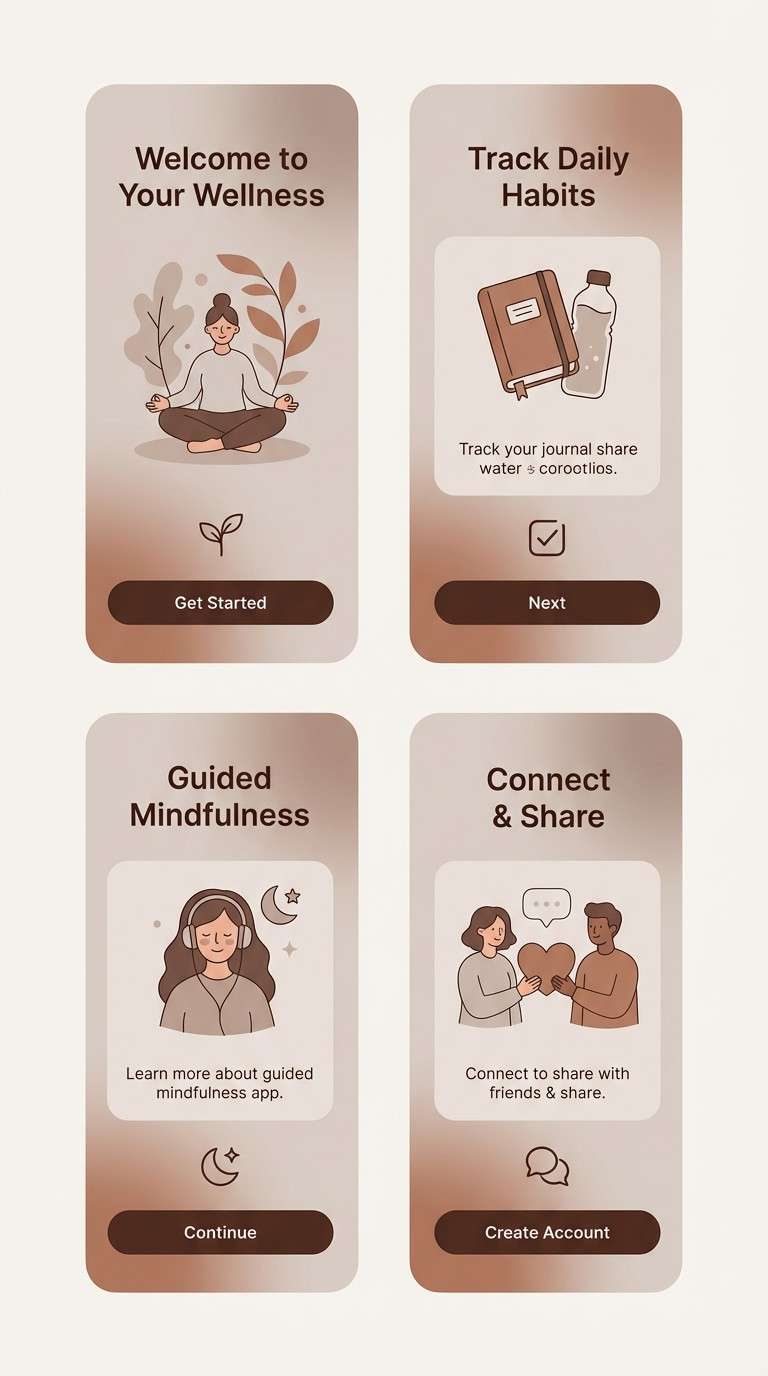 wellness onboarding ui screens