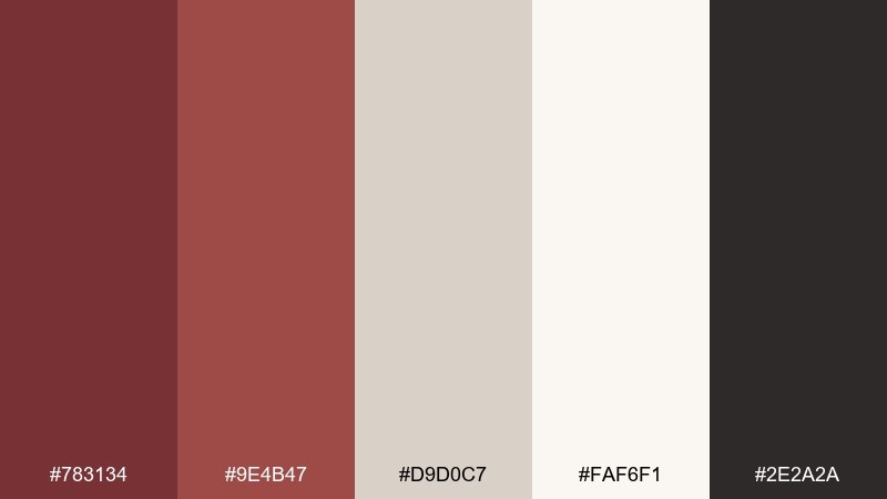 neutral gallery tuscan red color palette with hex codes