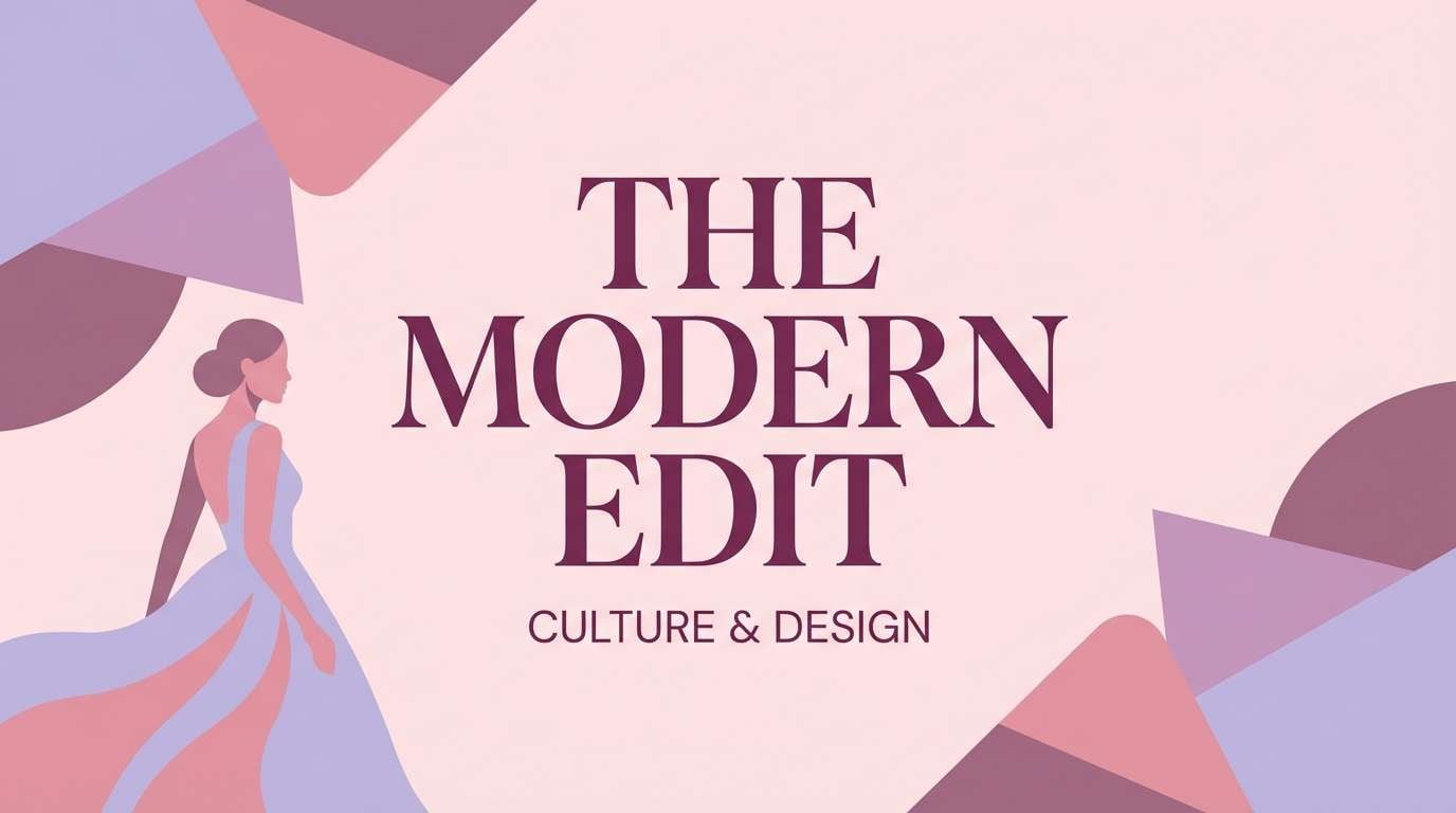 pastel editorial banner layout