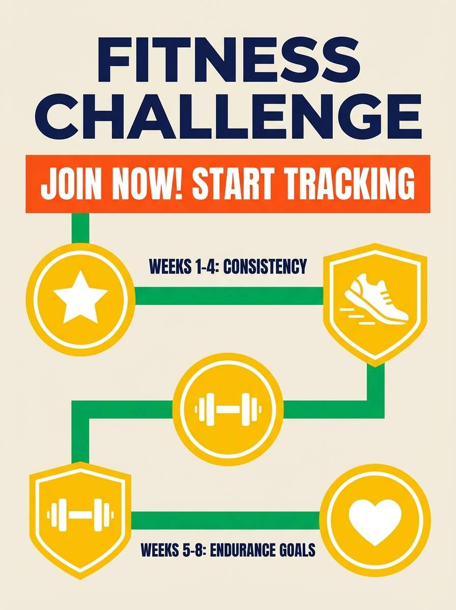 fitness challenge poster layout