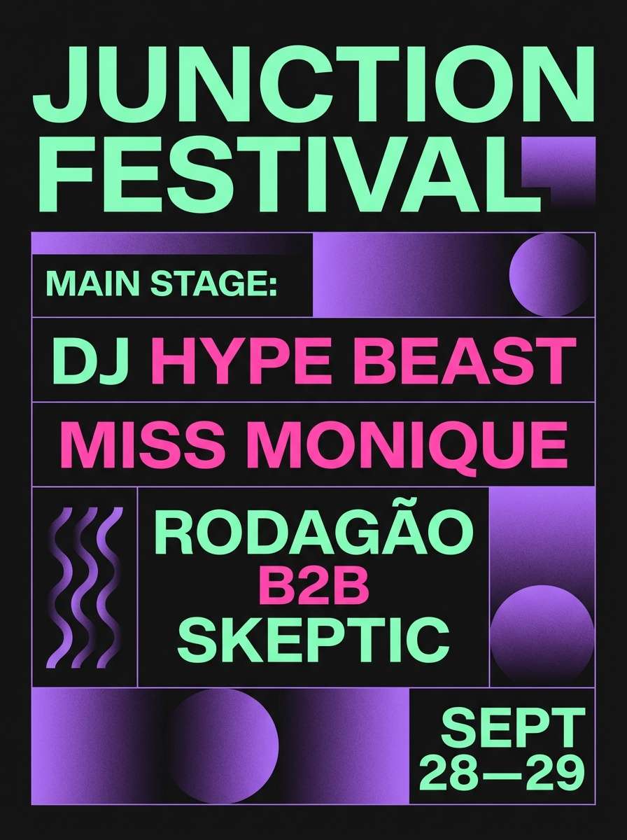 neon dj lineup poster