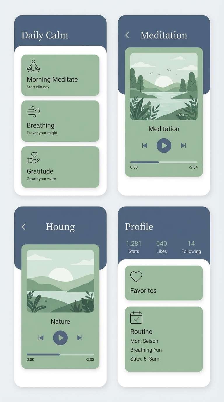 sage mindfulness ui screens