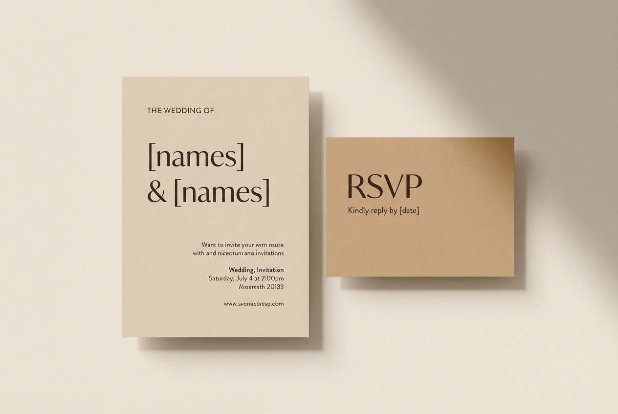 champagne toned stationery layout