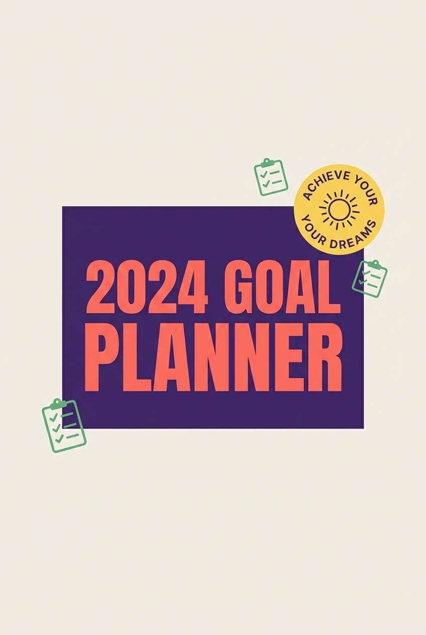 colorful goal planner cover