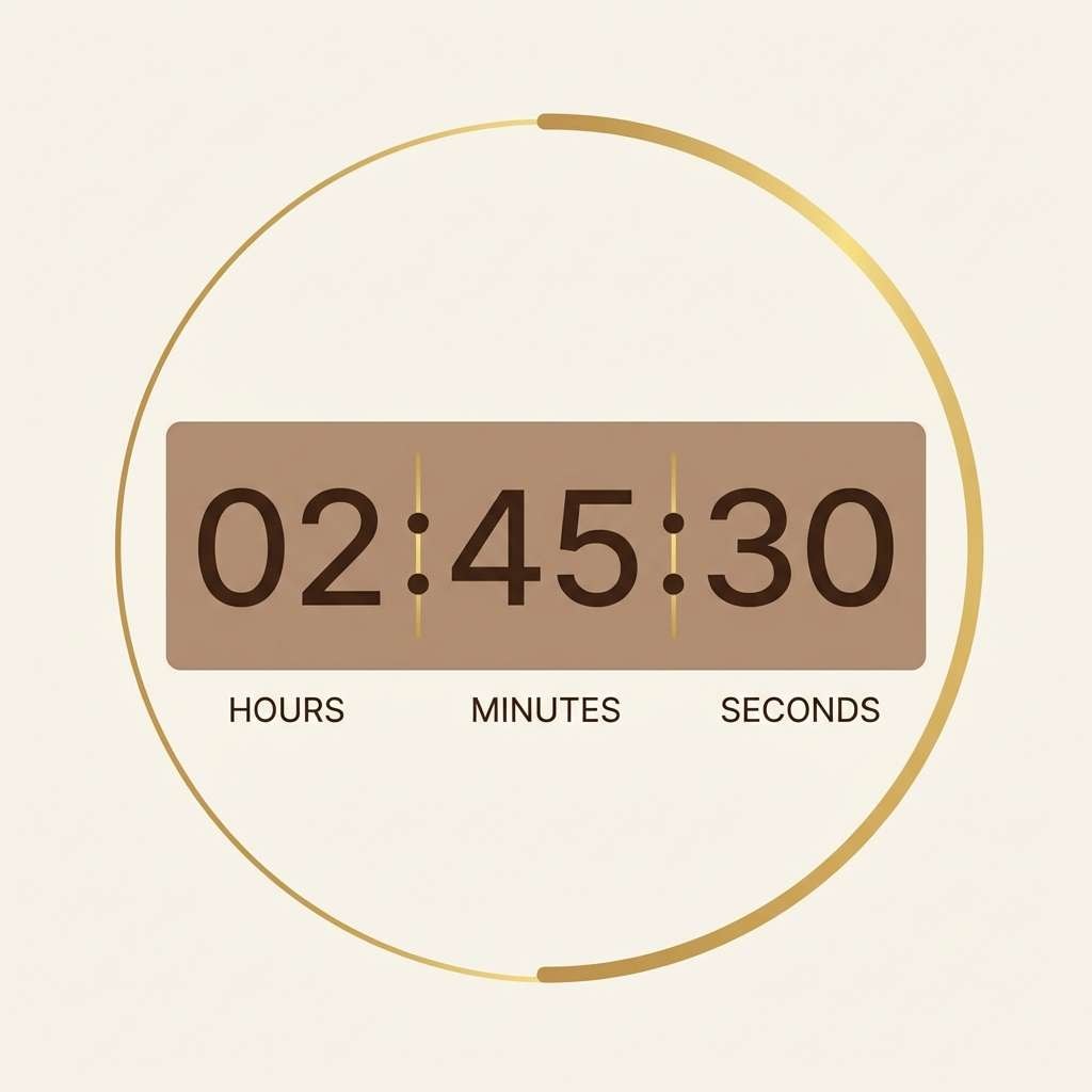 gold countdown timer ui
