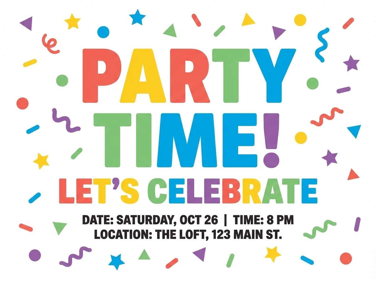 colorful party flyer design