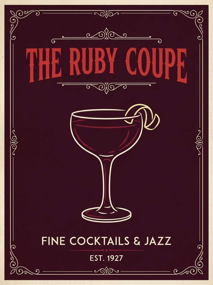 ruby cocktail bar poster