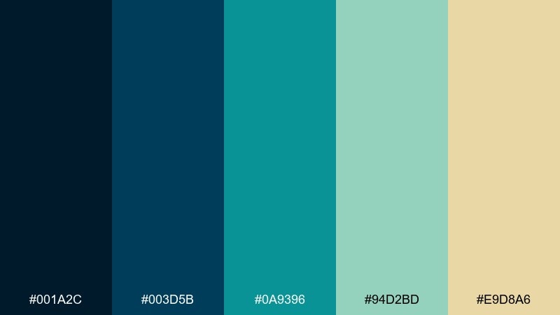 night aquarium color palette with hex codes