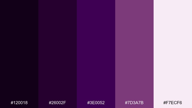 night bloom bouquet dark violet color palette with hex codes