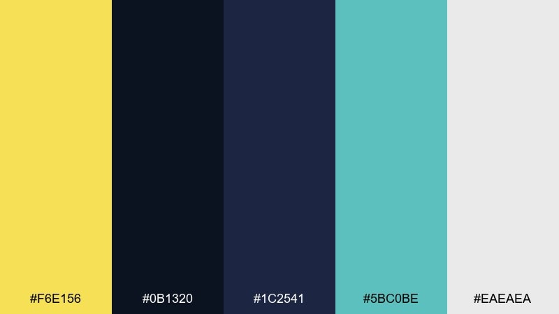 night bloom yellow banana yellow color palette with hex codes