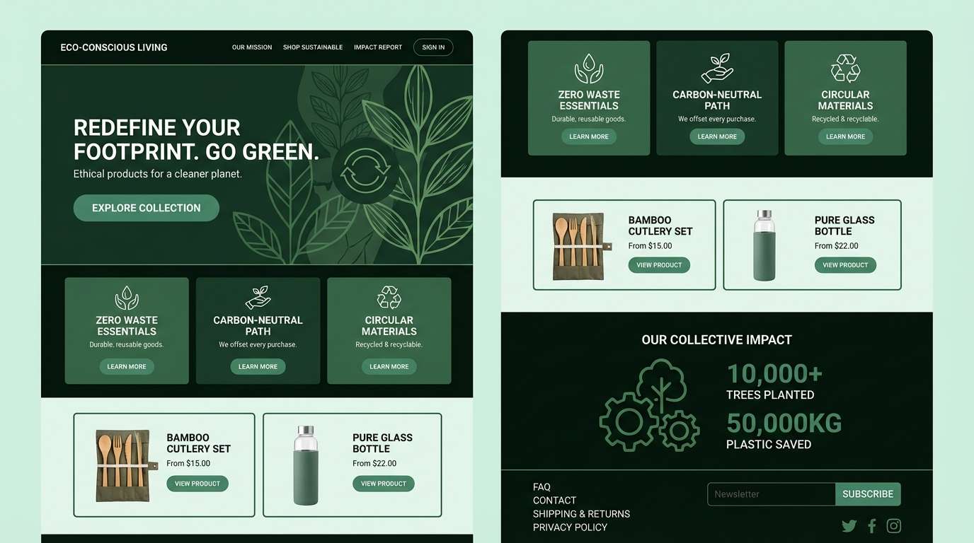 eco website landing ui