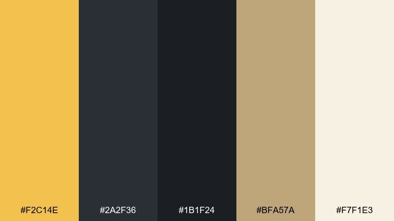 night cornsilk corn color palette with hex codes