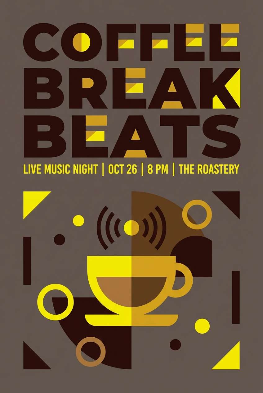 coffee neon event poster