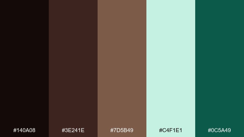 night-garden-mint chocolate mint color palette with hex codes