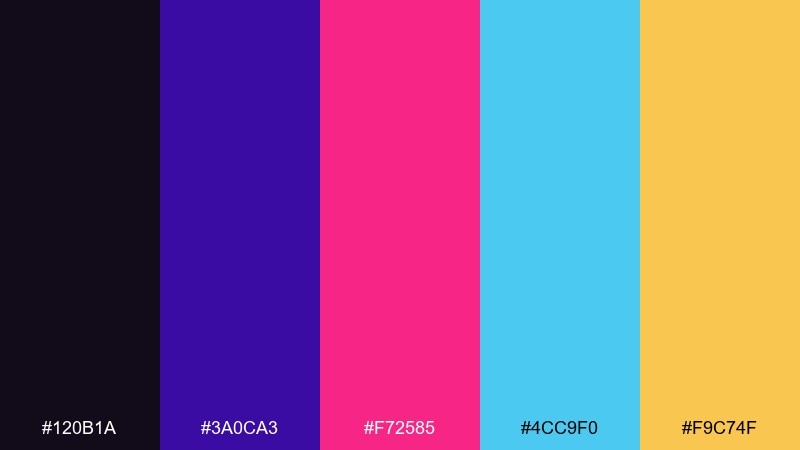 night market lanterns cyberpunk city color palette with hex codes