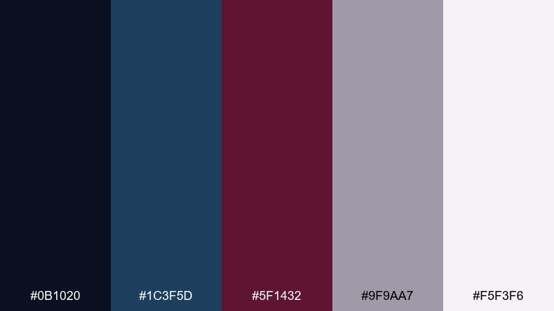 night opera color palette with hex codes