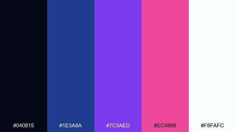 night orchid gradient blue and magenta combination with hex codes