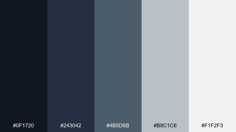 night studio meditation color palette with hex codes