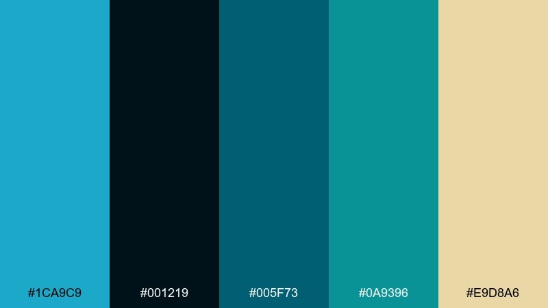 night swim pacific blue color palette with hex codes