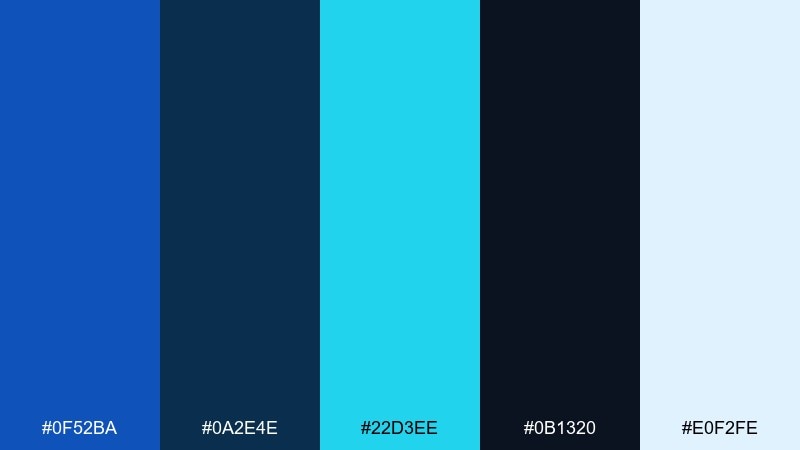 night swim sapphire color palette with hex codes