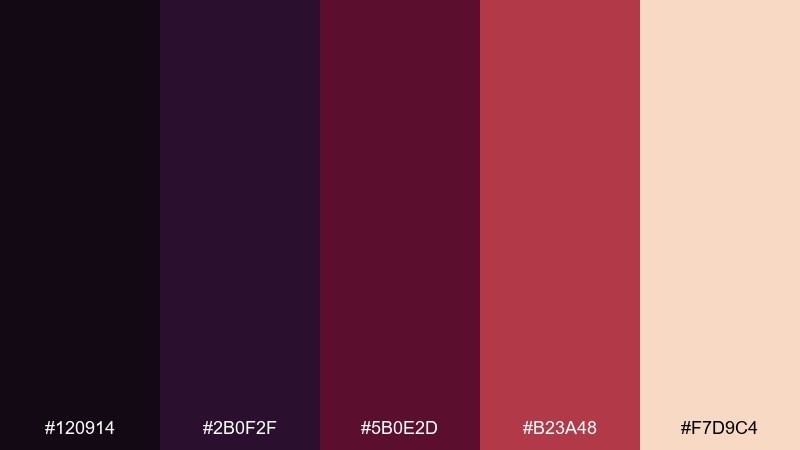 nightfall cherry starry sky color palette with hex codes