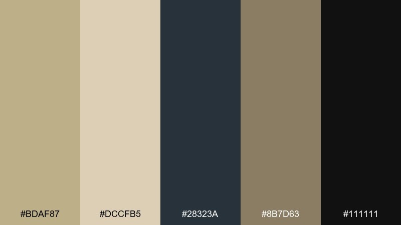 nightfall contrast khaki beige color palette with hex codes