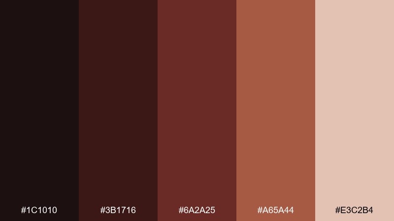 nightfall mahogany mahogany color palette with hex codes