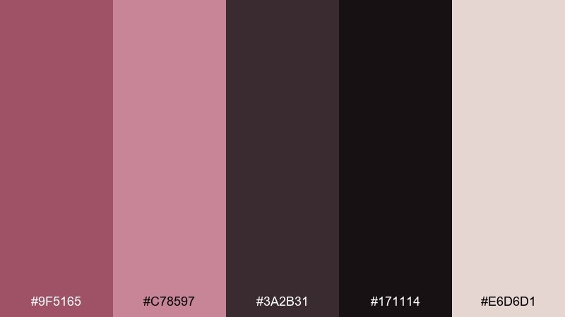 nightfall puce noir puce color palette with hex codes