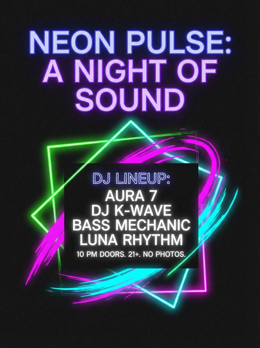 nightlife dj event poster