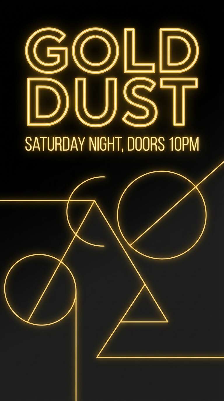 neon gold club flyer