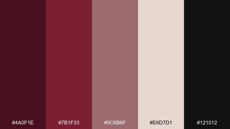 noir cabernet wine burgundy color palette with hex codes