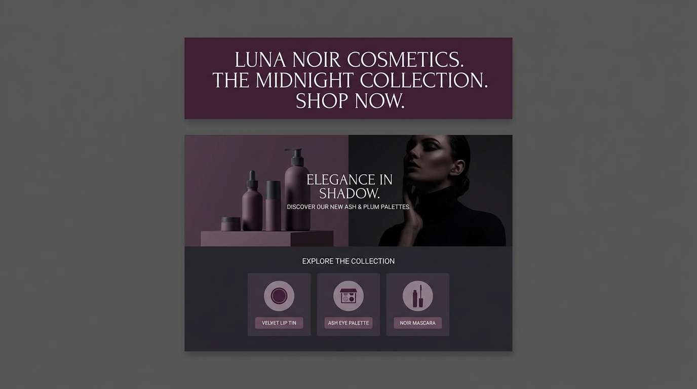 cosmetics email header ui