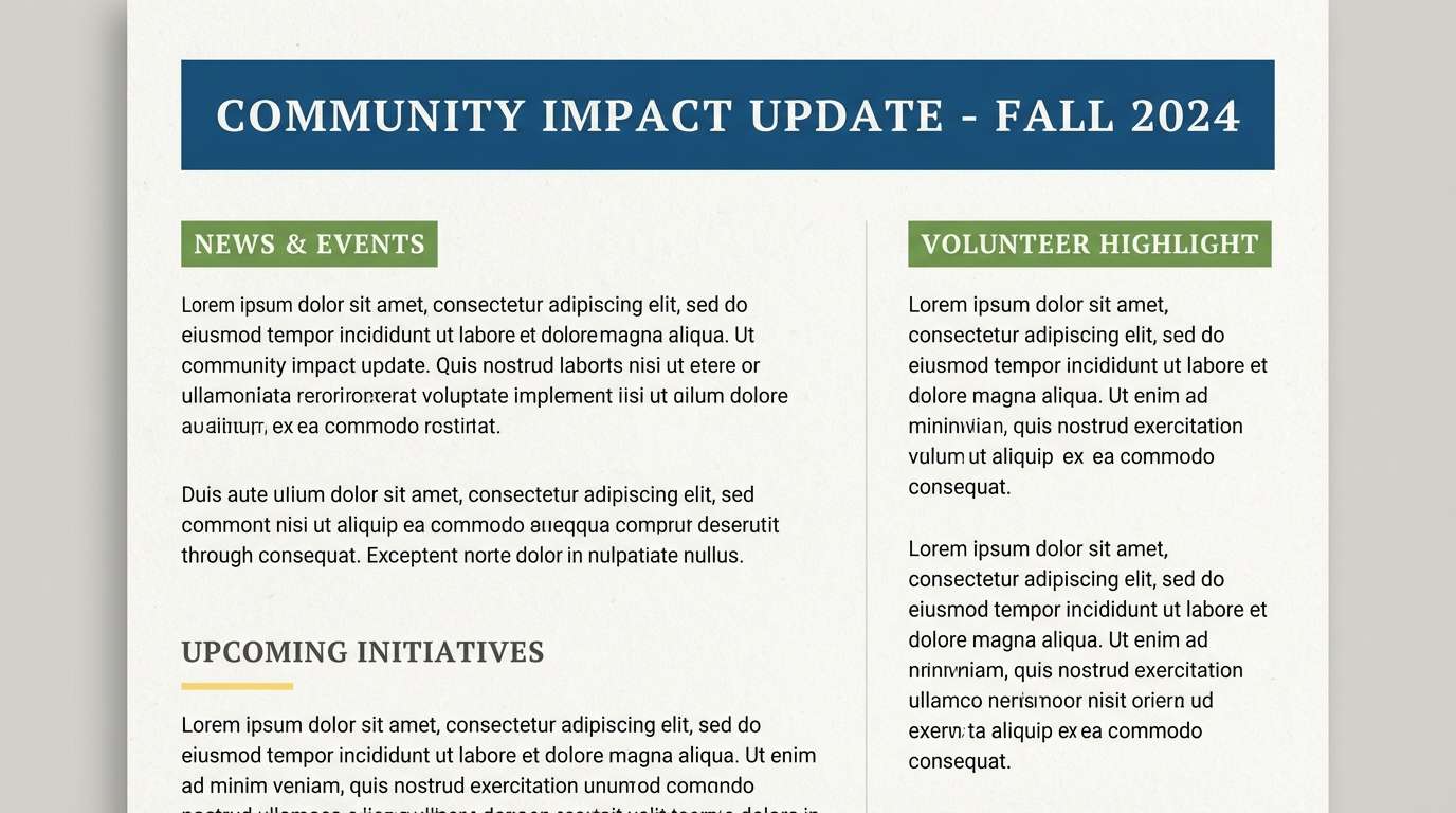 nonprofit newsletter layout