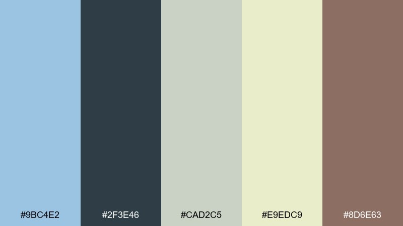 nordic cabin columbia blue color palette with hex codes