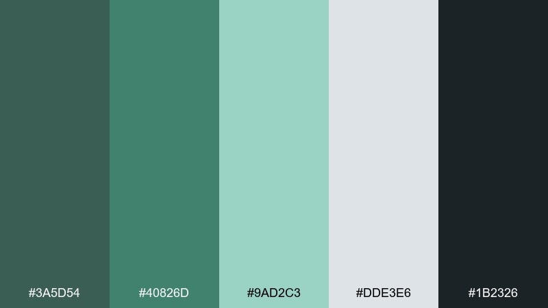 nordic ceramic viridian color palette with hex codes