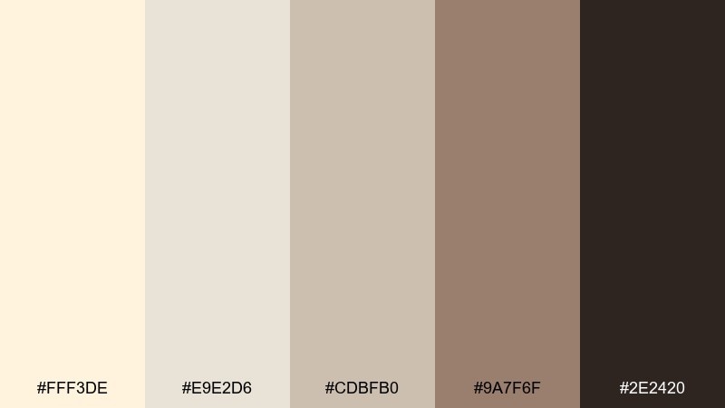 nordic cozy cream color palette with hex codes