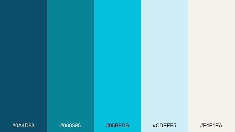 nordic fjord blue green teal color palette with hex codes