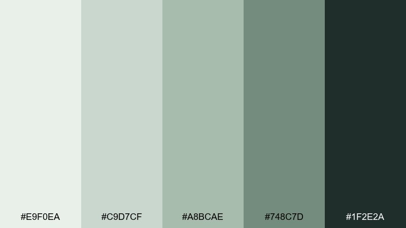 nordic herb pale green color palette with hex codes