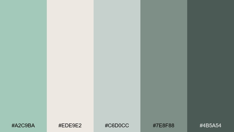 nordic kitchen celadon color palette with hex codes