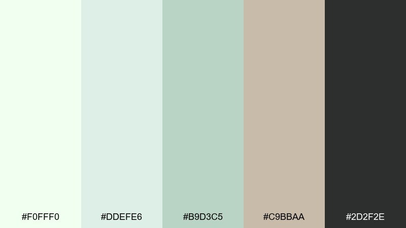 nordic kitchen honeydew color palette with hex codes